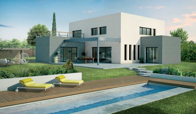 Maison contemporaine à toit plat de 200m² habitable à Andernos les Bains