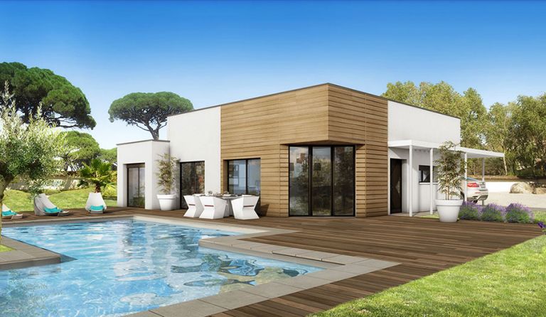 CERONS 33720 sur terrain individuel de 770 m², construction contemporaine 100 m²